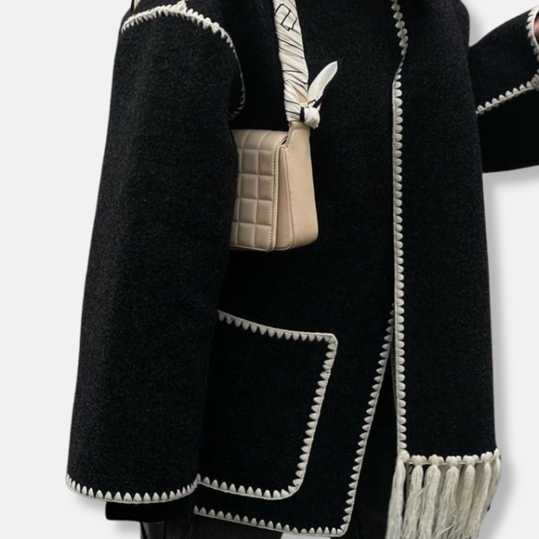 Amelia Ull Jacka | Integrerad Sjal Fickor Jacka