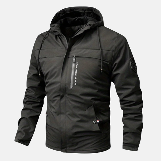 Oliver Höftlång Jacka med Huva | Enfärgad Med Huvud och Fickor Hooded Jacket