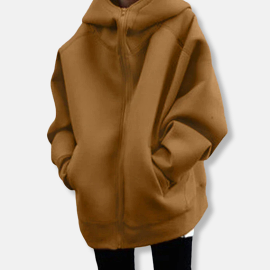 Hanna Överdimensionerad Huvtröja | Pälskant Huvtröja i Plusstorlek