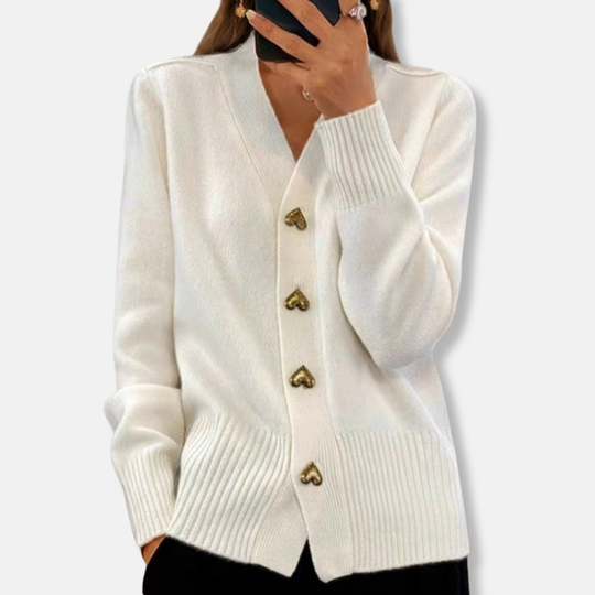 Ella Cardigan | Hjärtformade Knappar Cardigan