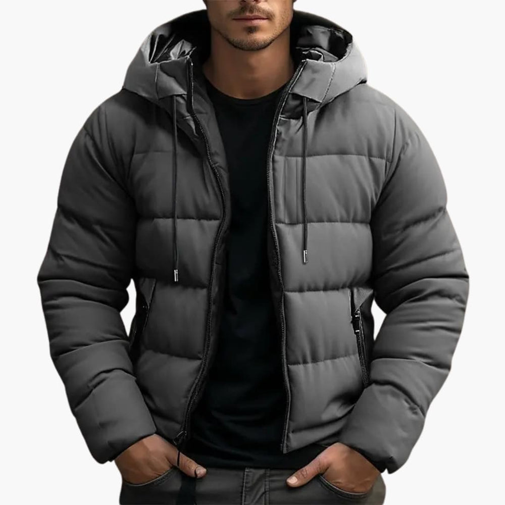 Oliver Vadderad Hoodiejacka | Solid Relaxed Fit Hip-Längd Jacka