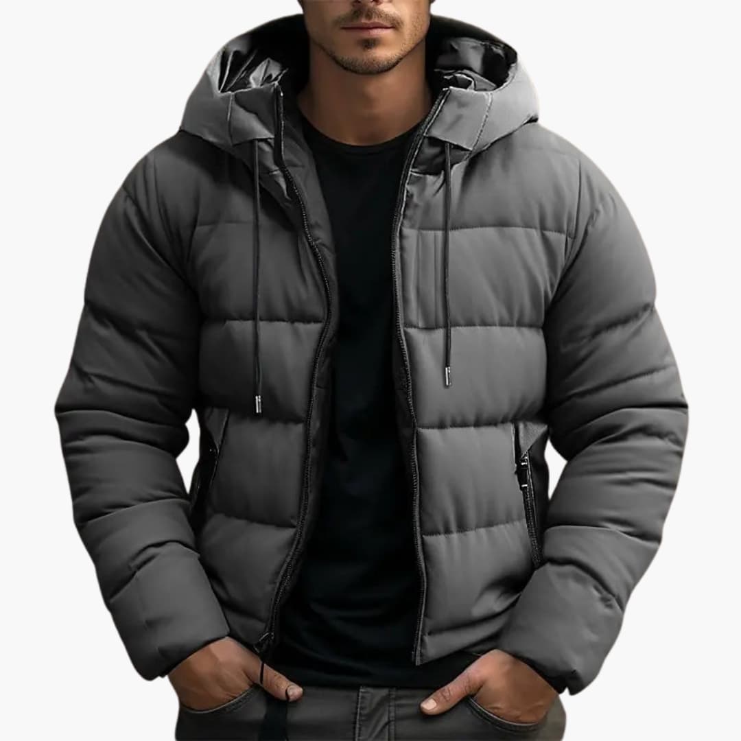 Oliver Vadderad Hoodiejacka | Solid Relaxed Fit Hip-Längd Jacka