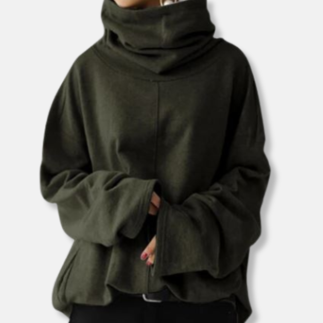 Isla Oversized Tröja med Polokrage | Tröja med Panelsömmar och Sidoveck