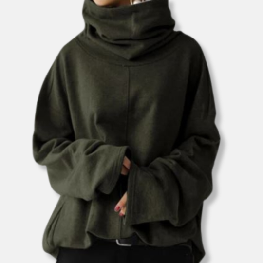 Isla Oversized Tröja med Polokrage | Tröja med Panelsömmar och Sidoveck