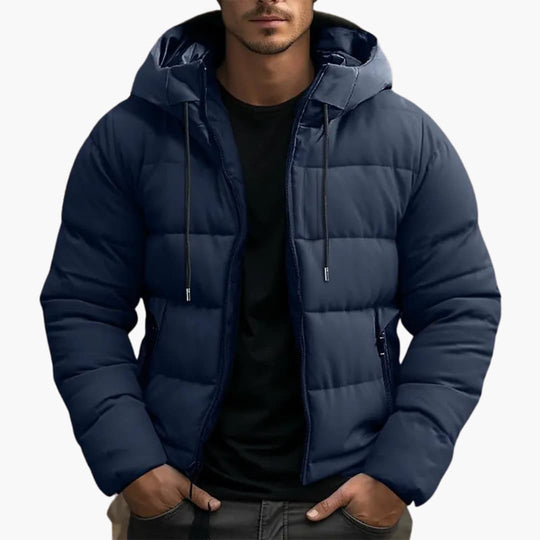 Oliver Vadderad Hoodiejacka | Solid Relaxed Fit Hip-Längd Jacka