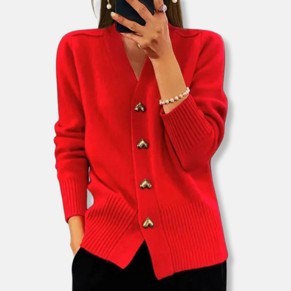 Ella Cardigan | Hjärtformade Knappar Cardigan
