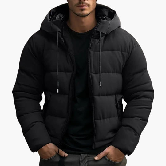 Oliver Vadderad Hoodiejacka | Solid Relaxed Fit Hip-Längd Jacka
