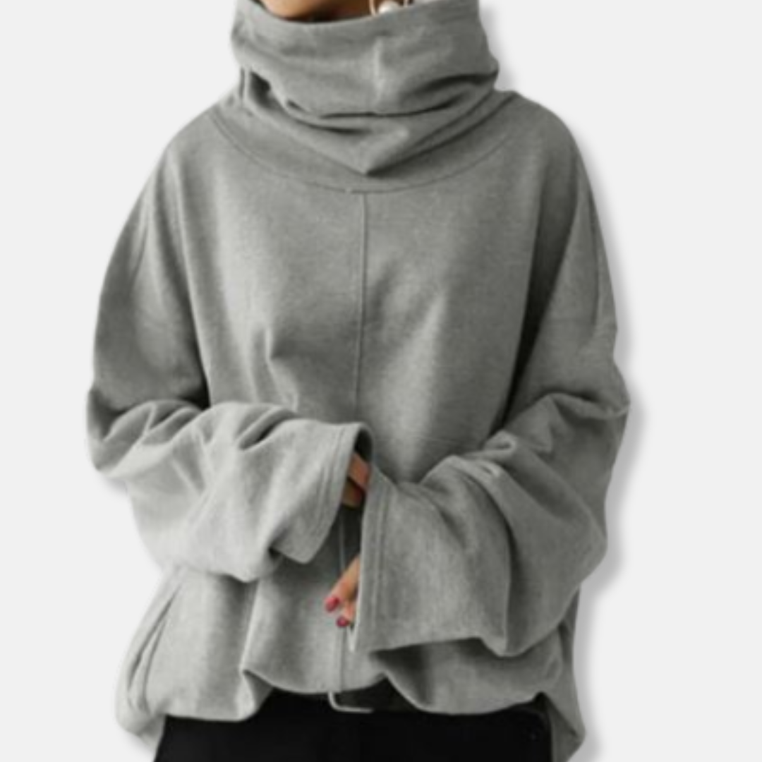 Isla Oversized Tröja med Polokrage | Tröja med Panelsömmar och Sidoveck