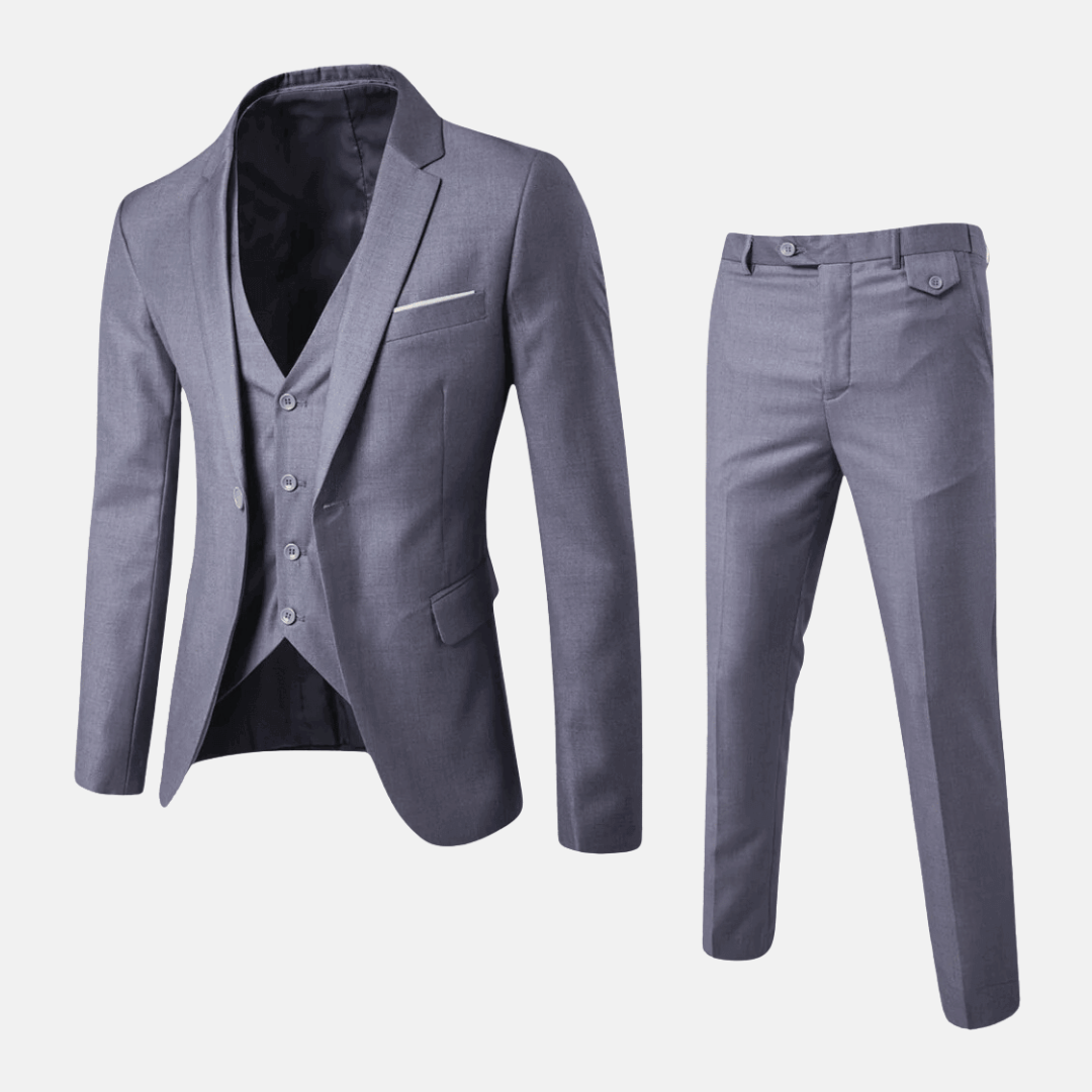 Leo Skräddarsytt Kostymset | Knapplås Midjebyxa