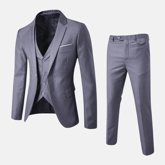 Leo Skräddarsytt Kostymset | Knapplås Midjebyxa