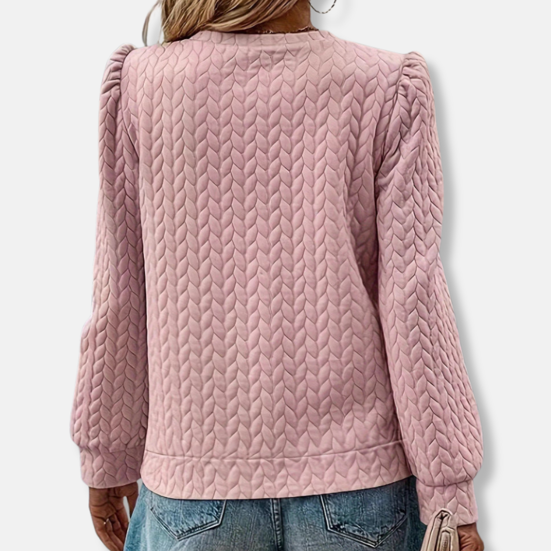 Kristina Puffärmströja | Strukturerad Damtröja