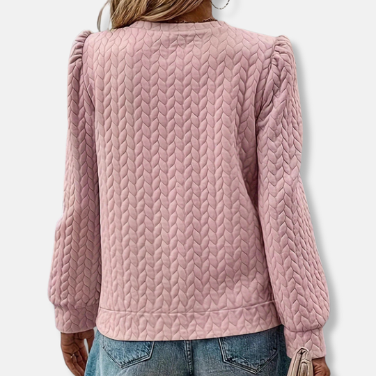 Kristina Puffärmströja | Strukturerad Damtröja