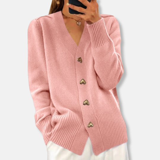 Ella Cardigan | Hjärtformade Knappar Cardigan