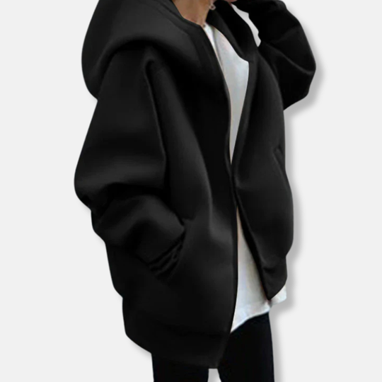 Hanna Överdimensionerad Huvtröja | Pälskant Huvtröja i Plusstorlek