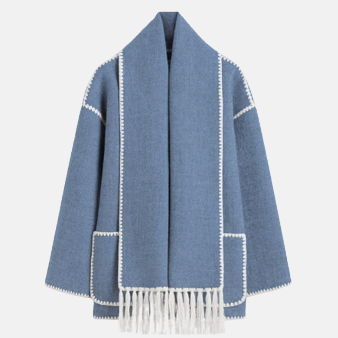 Amelia Ull Jacka | Integrerad Sjal Fickor Jacka