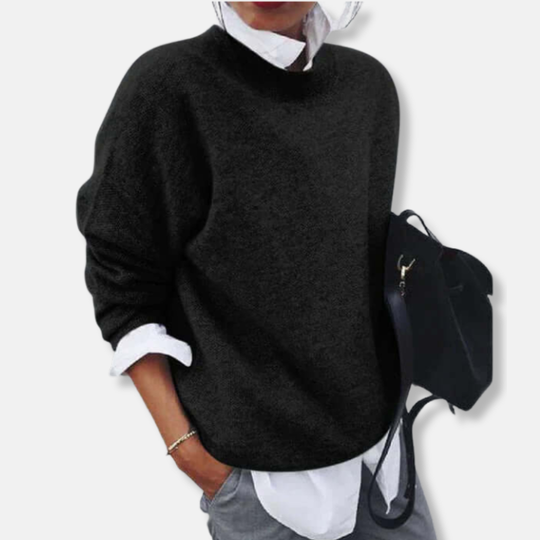 Olivia Avslappnad Passform Tröja | Rund Hals Lång Ärm Tröja