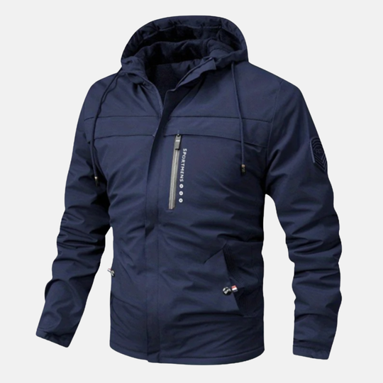 Oliver Höftlång Jacka med Huva | Enfärgad Med Huvud och Fickor Hooded Jacket