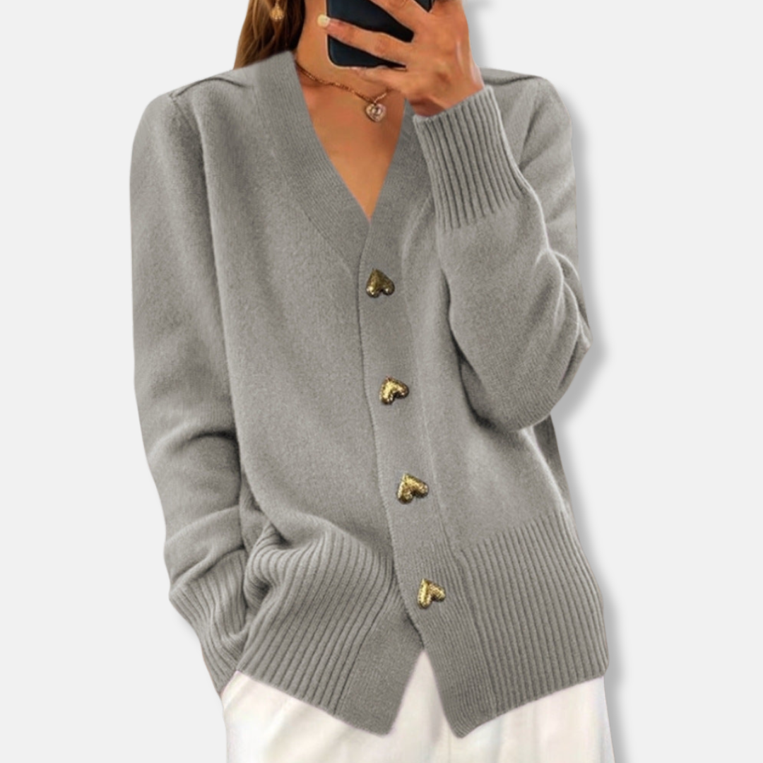Ella Cardigan | Hjärtformade Knappar Cardigan
