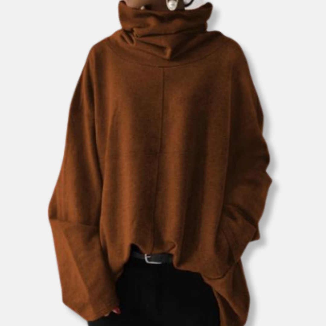 Isla Oversized Tröja med Polokrage | Tröja med Panelsömmar och Sidoveck