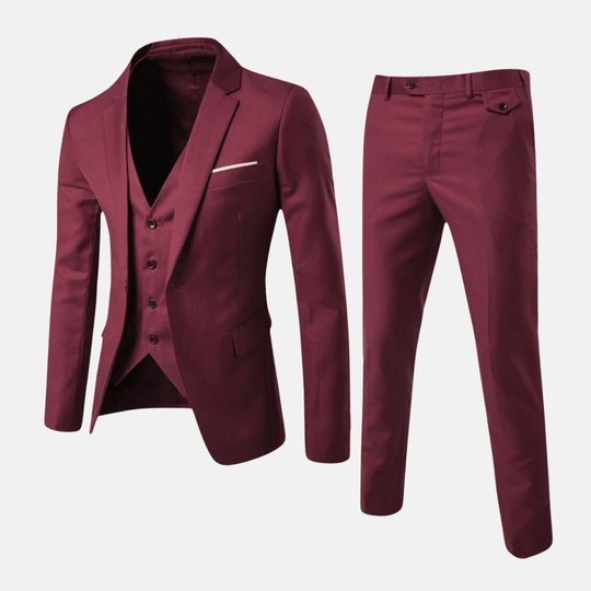 Leo Skräddarsytt Kostymset | Knapplås Midjebyxa