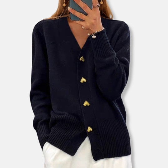 Ella Cardigan | Hjärtformade Knappar Cardigan