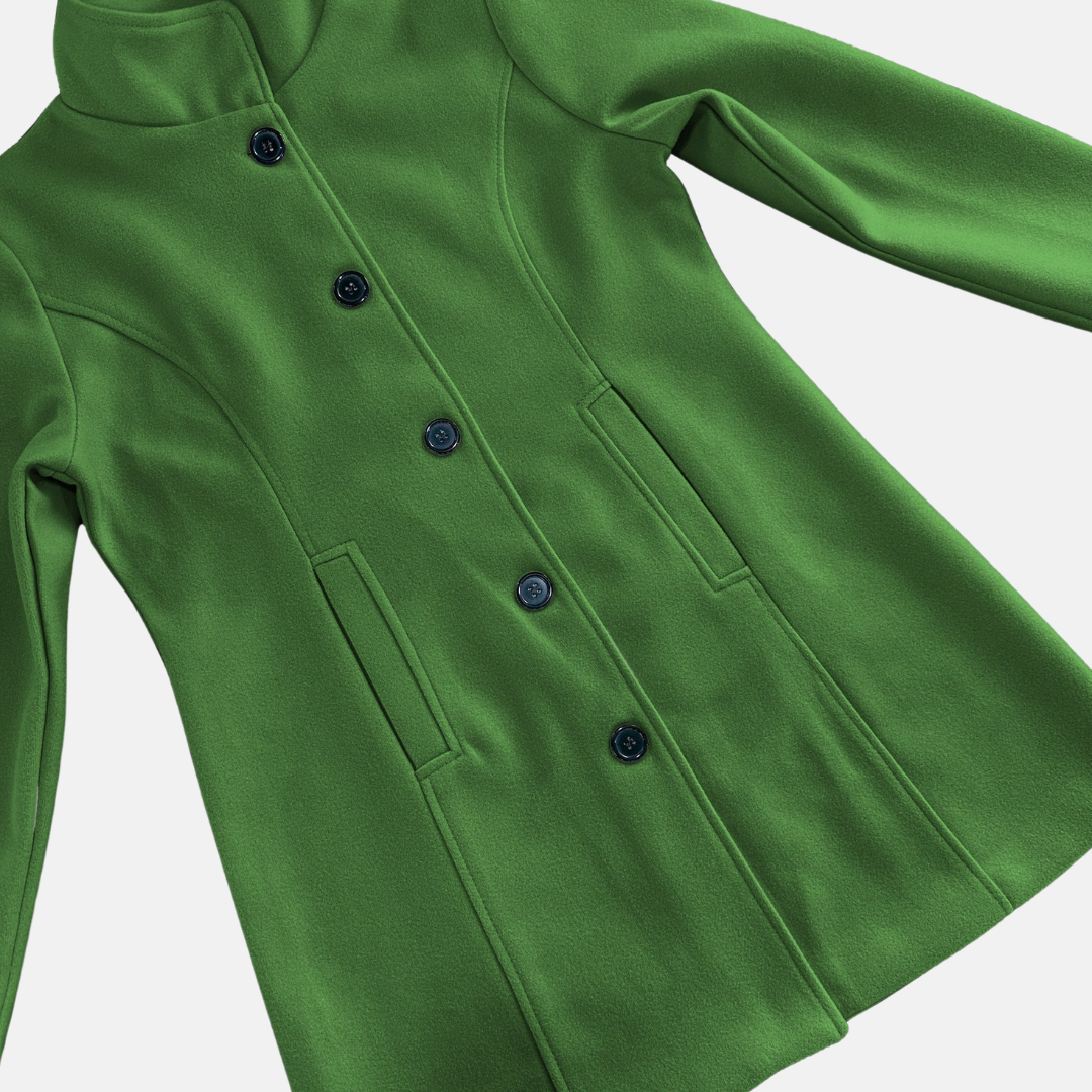 Signe Enkelknäppt Kappa | Rak Passform Knälång Jacka