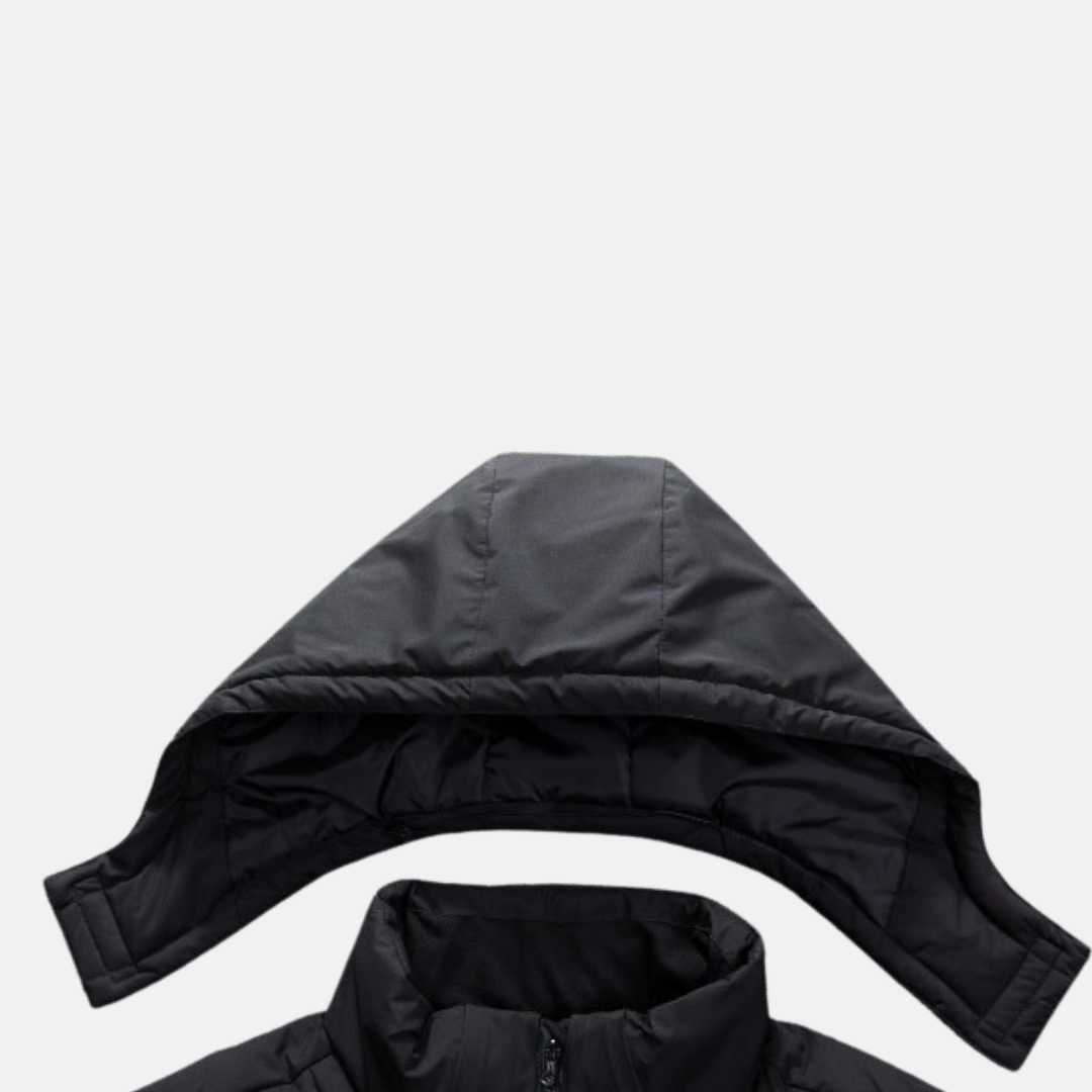 Oscar Quiltad Huvtröja Pufferjacka | Vadderad Jacka med Blixtlåsfickor