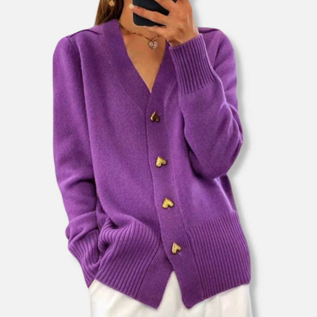 Ella Cardigan | Hjärtformade Knappar Cardigan