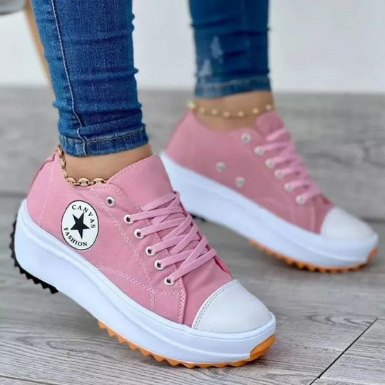 Amelia Ortopediska Lågskurna Platform Sneakers | Snörning Grov Sula Sneakers