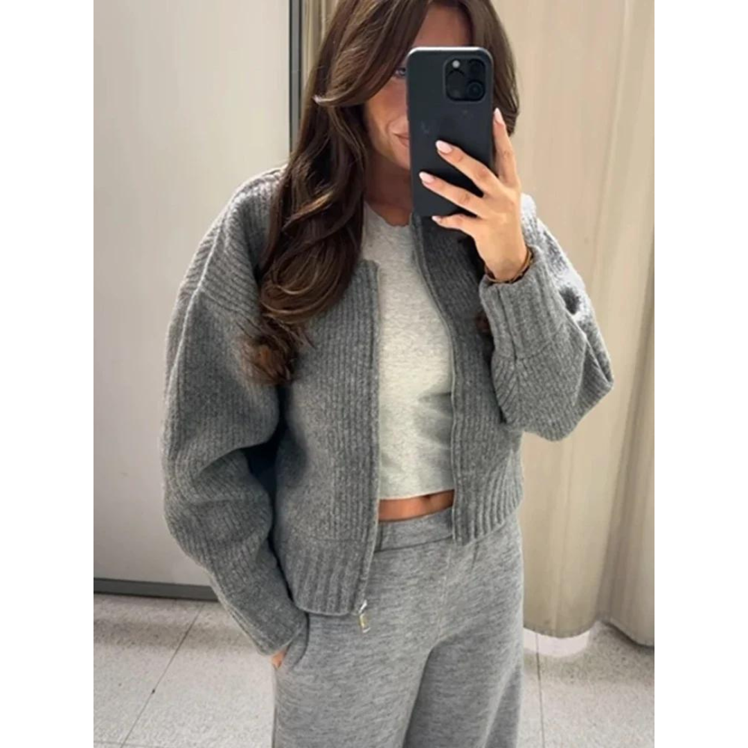 Cirkulär Halsringning Cardigan för Kvinnor