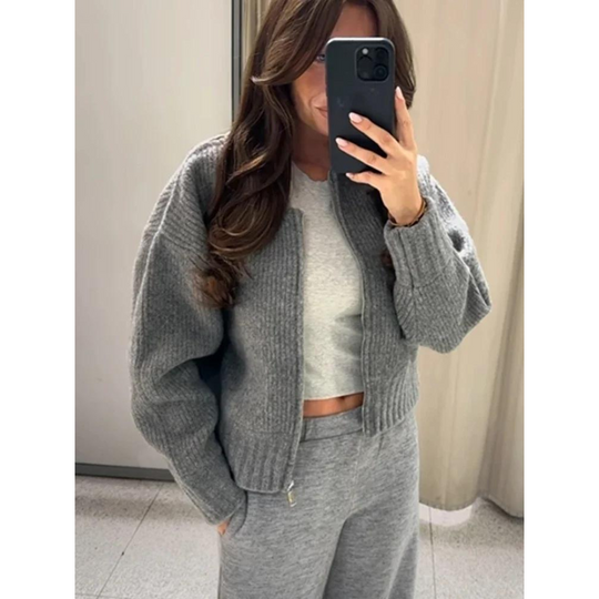 Cirkulär Halsringning Cardigan för Kvinnor