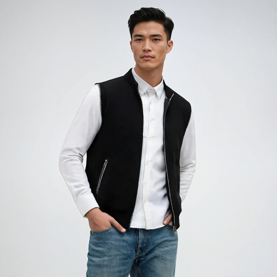 Gilet med blixtlås för män