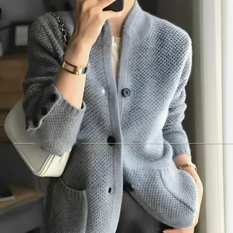 Lång Cardigan med Knappstängning för Kvinnor