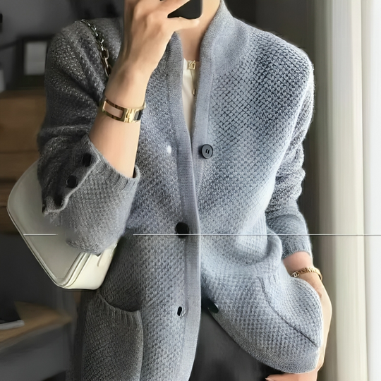 Lång Cardigan med Knappstängning för Kvinnor