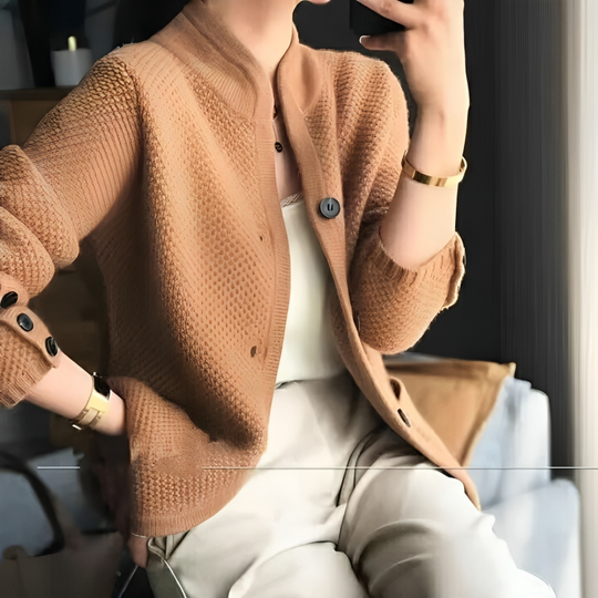 Lång Cardigan med Knappstängning för Kvinnor