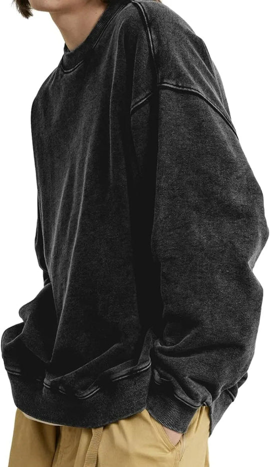 Långärmad T-shirt Retro i Bomull för Herr