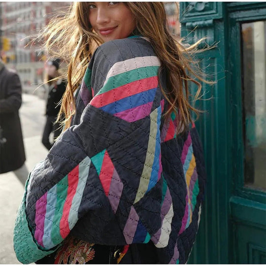 Vintage Jacka Mjuk Material för Damer