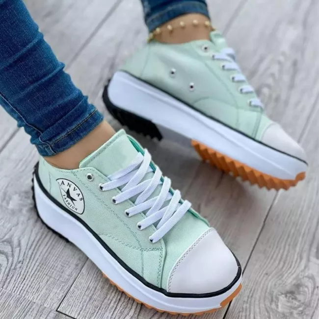 Amelia Ortopediska Lågskurna Platform Sneakers | Snörning Grov Sula Sneakers